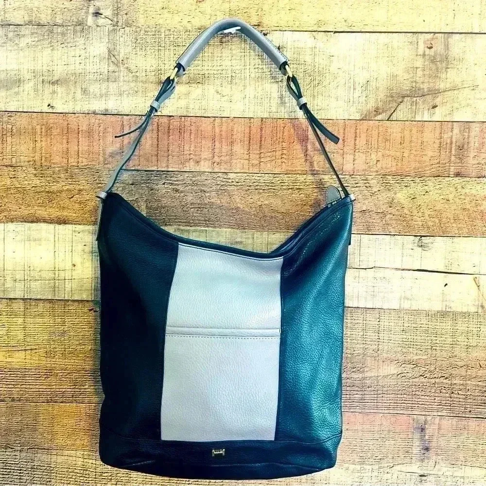 H By Halston Pebbled Leather Hobo Bag